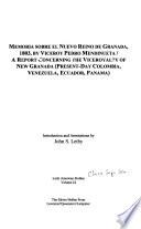 Libro A report concerning the Viceroyalty of New Granada (present-day Colombia, Venezuela, Ecuador, Panama)