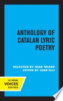 Libro Anthology of Catalan Lyric Poetry