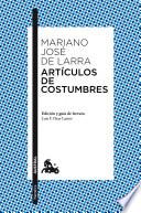Libro Artículos de costumbres