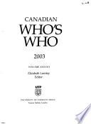 Libro Canadian Who's Who 2003