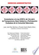 Libro Comentarios a la Ley 2/2015, de 2 de abril, de Transparencia, Buen Gobierno y Participación Ciudadana de la Comunitat Valenciana
