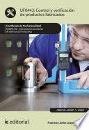 Libro Control y verificación de productos fabricados. FMEE0108