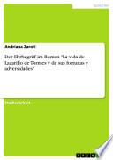Libro Der Ehrbegriff im Roman "La vida de Lazarillo de Tormes y de sus fortunas y adversidades"