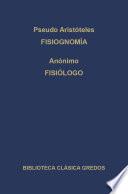 Libro Fisiognomía. Fisiólogo.
