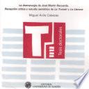 Libro La dramaturgia de José Martín Recuerda. Recepción crítica y estudio semiótico de "La trotski" y "La llanura"