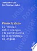 Libro Pensar lo dicho
