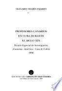Libro Profesores canarios en Cuba durante el siglo XIX