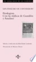 Libro Proslogion. Con las réplicas de Gaunilón y Anselmo