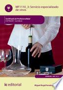 Libro Servicio especializado de vinos. HOTR0209