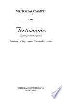 Libro Testimonios, series primera a quinta